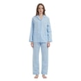 thumbnail image 1 of Apparonia Conjuntos de Pijama para Mujer Ropa de Dormir de Algodón Camisa de Manga Larga con Botones Al Frente y Pantalón Ropa de Dormir Cuello con Solapa Pjs Conjuntos de Descanso Rayas Azul Claro L, 1 of 7
