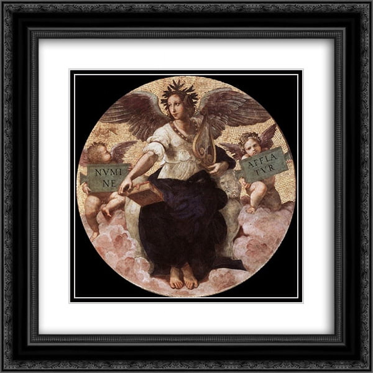 Raphael 2x Matted 20x20 Black Ornate Framed Art Print The Stanza della Segnatura Ceiling: Poetry