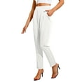 thumbnail image 3 of Gomelly Ladies Pants High Waist Trousers Baggy Bottoms Women Loose Fit Summer Harem Casual Lounge Ivory M, 3 of 7