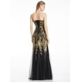 thumbnail image 4 of Angel-fashions Elegant Prom Gown Strapless Golden Paillette Tree Branch Sequined Tulle Mermaid Formal Evening Dress XX-Large, 4 of 6