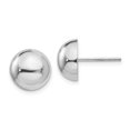 thumbnail image 1 of 14k White Gold 10mm Half Ball Stud Earrings Button, 1 of 7