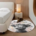 thumbnail image 2 of Small Round Rug 3Ft Washable Non-Slip, Black Cow Floral Circle Area Rugs for Living Room Bedroom, Grey Wooden Farmhouse Animals Indoor Floor Mats Carpet Runner for Home Decor, 2 of 8