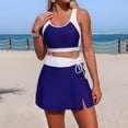 thumbnail image 7 of XIYON Women's Bikini Sets Two Piece Swimsuit Color Block Tankini Top With Skirt Bottom And Pockets 2026 Summer Beach Wear, 7 of 7