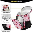 thumbnail image 3 of 36 Can Capacity Insulated Backpack Cooler Lunch Bag for Picnics, Camping Red Cherries, 3 of 7