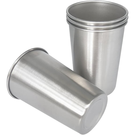 16OZ 4pack Stainless Steel Pint Cups Shatterproof Cup Unbreakable Tumblers -Metal Cups - Stackable Durable cup,Chilling Beer Glasses,for Travel,Outdoor,Camping,Everyday,Restaurant
