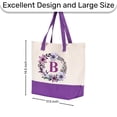thumbnail image 2 of HIFA Initial Tote Bag for Women, Personalized Canvas Tote Bag - Two-Tone, Zipper Closure, Inner Pocket, Organic Cotton, Sturdy Multipurpose Shoulder Bag Suitable for Shopping, Grocery, Beach, Travel, 2 of 9