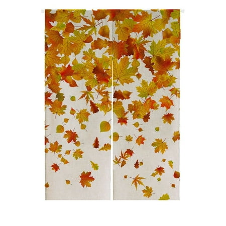 GCKG Falling Maple Leaves Doorway Curtain Japanese Noren Curtains Door Curtain Entrance Curtain Size 85x120