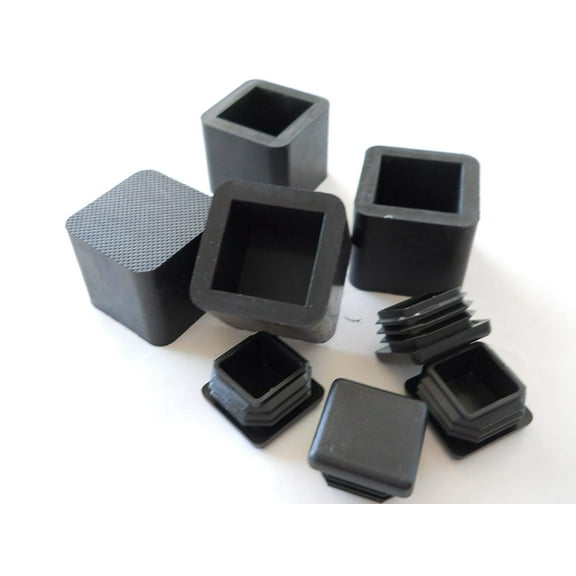 Ladder Replacement Rubber Tips 1" Square [4-Pack], by EGA Products - Rolling Ladder Replacement Service Parts