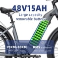 thumbnail image 2 of Hydraulic Brake Commuter E-Bike,R1 Step Electric Bike for Adults with 48V 14Ah Samsung Removable Battery,1000W Peak Motor 28MPH, 26''* 4'' Fat Tire Step-Thru Ebikes for Adults, 7-Speed UL, 2 of 17