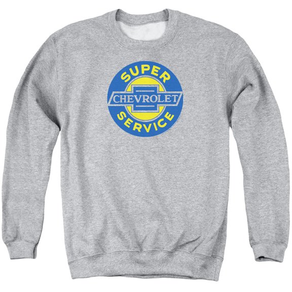 Chevrolet Chevy Super Service Adult Crewneck Sweatshirt Athletic Heather