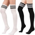 thumbnail image 1 of Calcetines hasta el muslo por encima de la rodilla para mujer Calentadores de piernas de tubo de talla grande Medias de algodón -aya, 1 of 5