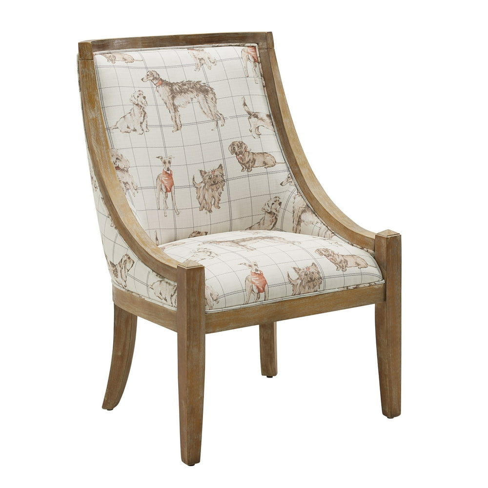 Linon Rhett Accent Chair with Dog Pattern, Light Tan - Walmart.com - Walmart.com