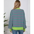 thumbnail image 6 of Cogild Women Sweaters with Multi Color Long Sleeves Striped Pullover Long Sleeves Sweaters for Womens, 6 of 6