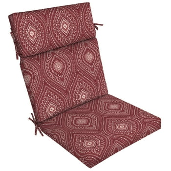 Better Homes & Gardens 44" x 21" Red Medallion Rectangle Outdoor Chair Cushion, 1 Piece