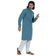thumbnail image 3 of AtasiÂ&nbsp;Men's Henley Welt PocketÂ&nbsp;LongÂ&nbsp;KurtaÂ&nbsp;Solid Indian Ethnic Wear Clothing ForÂ&nbsp;Men's, 3 of 7