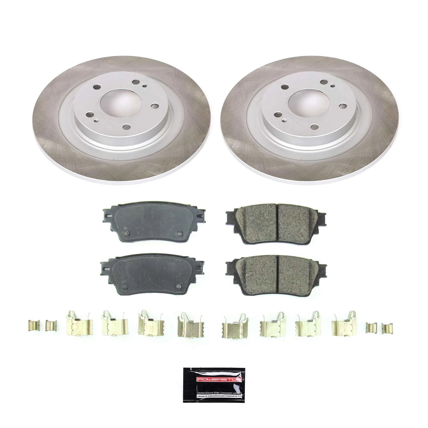 PowerStop Rear Semi-Coated Rotor and Low-Dust Ceramic Brake Pad Kit SC8381