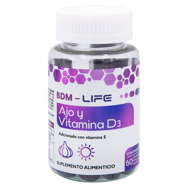 BDM LIFE Ajo Y Vitamina D3 + Vitamina E, 60 Cápsulas
