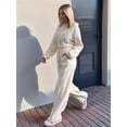 thumbnail image 4 of Women'S Tracksuit Set - Long Sleeve Zipper Hooded Sweatshirt with Solid Color Lace-Up Pants - Two-Piece Set XL, 4 of 9