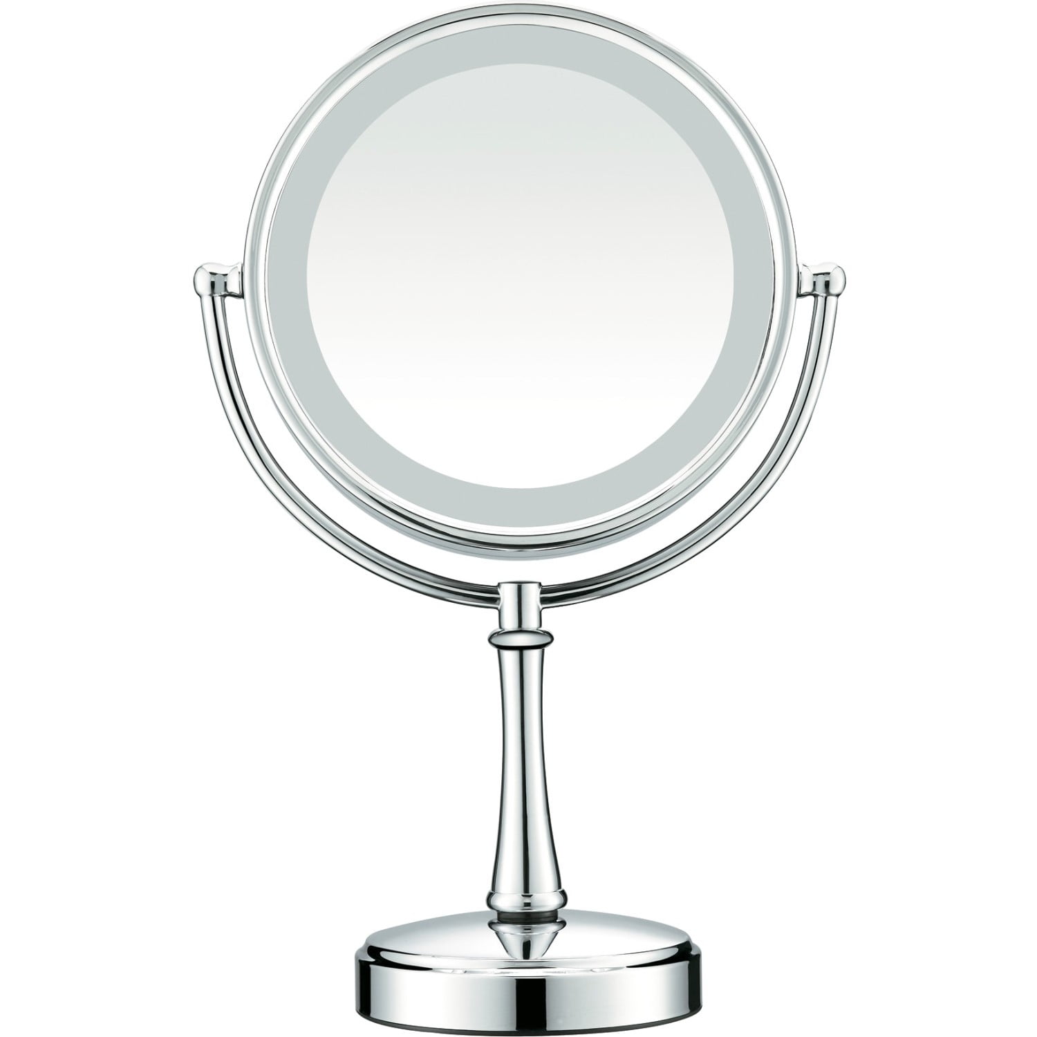 Conair 8 Head Round Lighted Mirror Satin Nickel