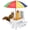 Rainbow, variant on XYADX Squirrel Picnic Table Feeder with Umbrella, Wooden Corn Cob Holder for Outdoor Garden