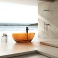 thumbnail image 4 of Vanity Art 59" x 30” Oval Shaped Stone Resin Freestanding Bathtub, Contemporary Design Soaking Tub with Overflow and Integrated Pop Up Drain, 4 of 4