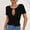 Black, variant on Itsame Women Plain Short Shirt Sleeved Tops Womens Casual T-Shirt Round Neck Slim T Shirt Black Size M