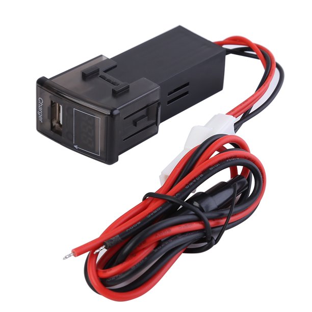 Para Cargador Coche USB ISUZU Con Voltímetro LED Azul 2.1A Enchufe Cargador USB