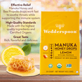 thumbnail image 5 of Wedderspoon Organic Manuka Honey Drops for Dry Throats, Lemon & Bee Propolis, 20 Count, 5 of 10