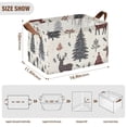thumbnail image 7 of Yayeee Foldable Storage Basket for Shelves with Handles Set of 2 Waterproof Cloth Bins, Beige Christmas Forest, 7 of 7