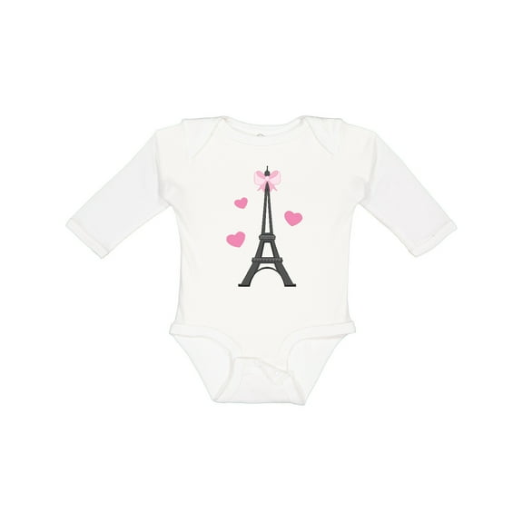 Inktastic Paris Lover Eiffel Tower Girls Long Sleeve Baby Bodysuit