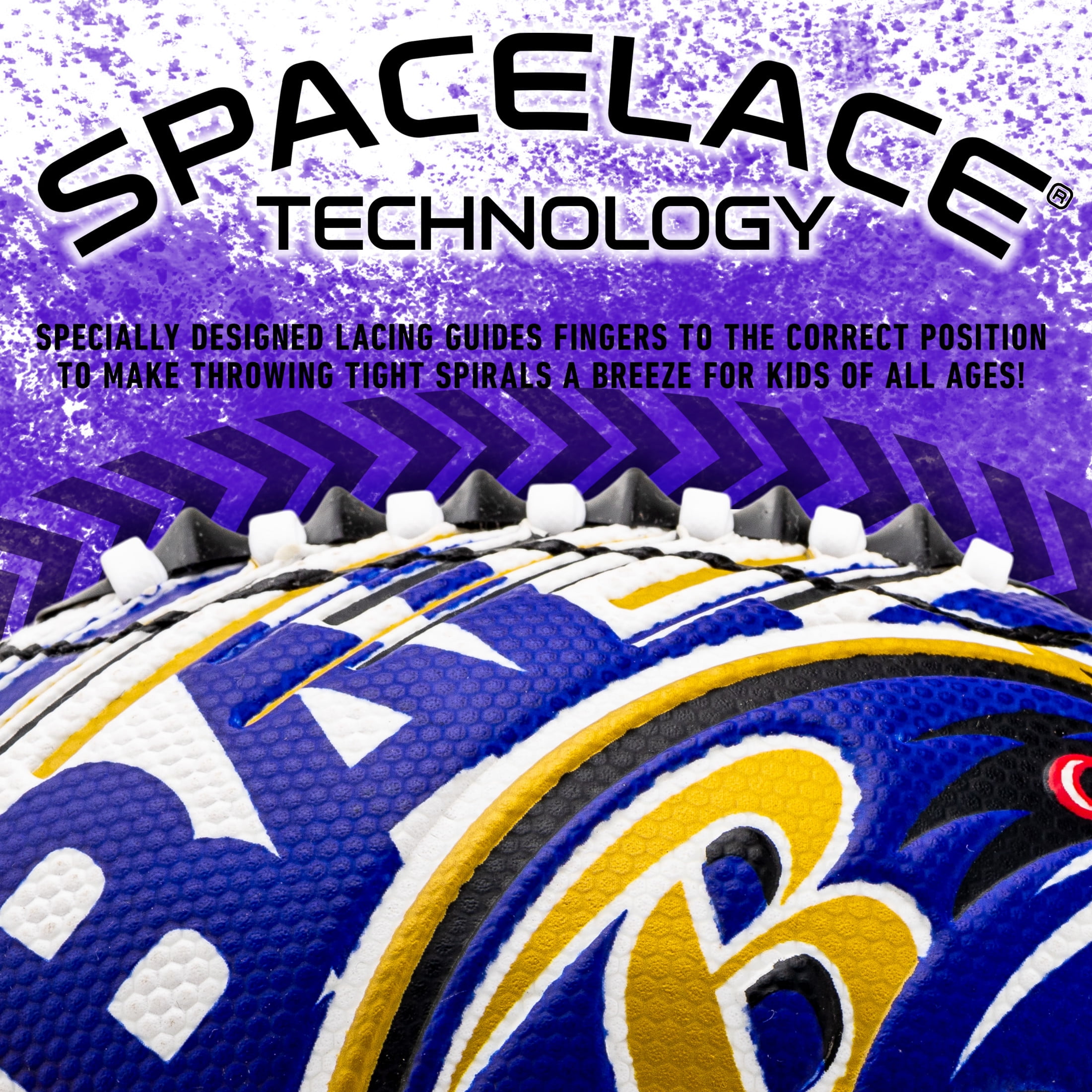 NFL Baltimore Ravens Football - Youth Mini Football - 8.5" Football- SPACELACE Easy Grip Texture- Perfect for Kids !
