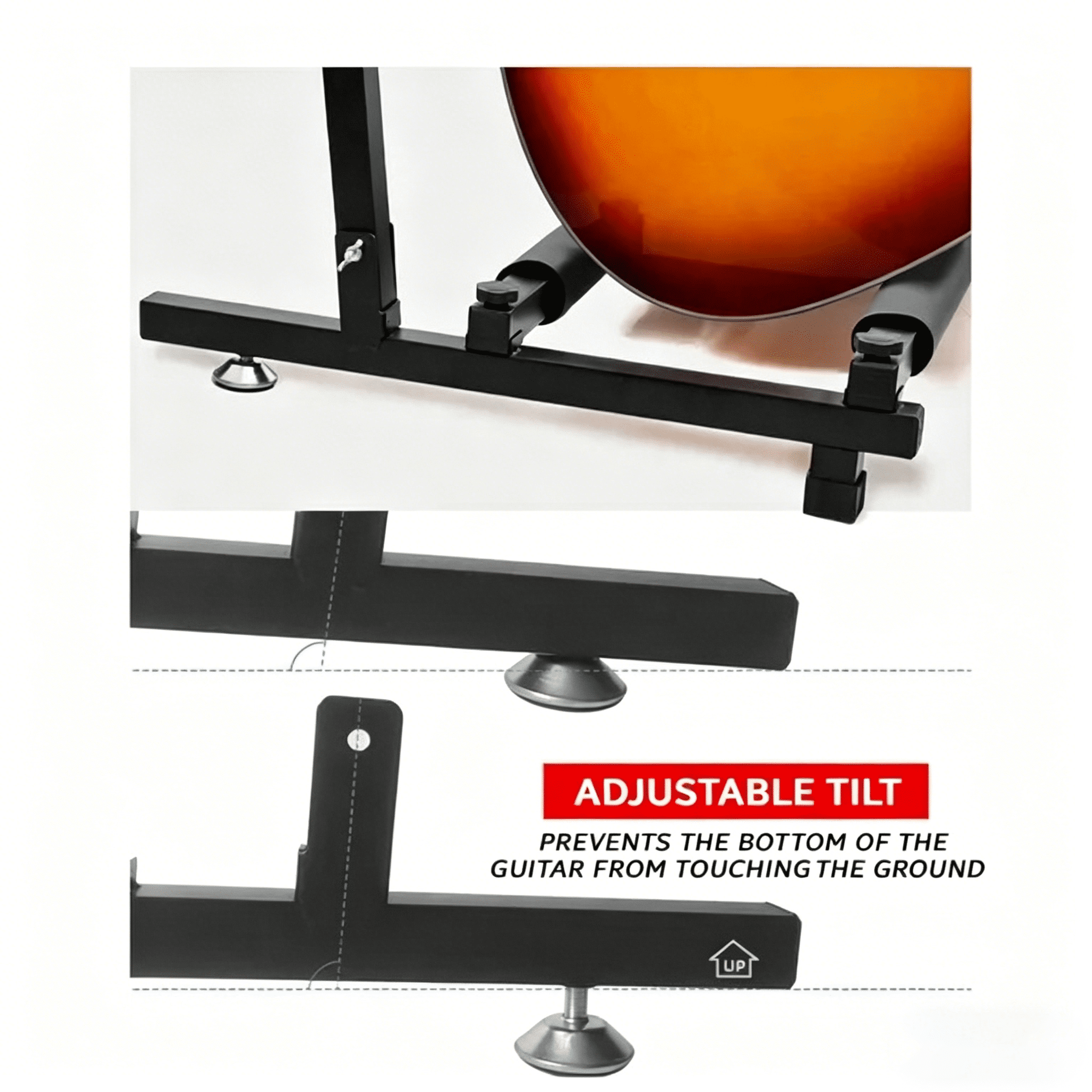 Guitar Rack 9 Slot Multi Guitar Stand Nine Display Floor Stand Safe Storage Foldable Portable for Electric Acoustic Flying V Guitars
