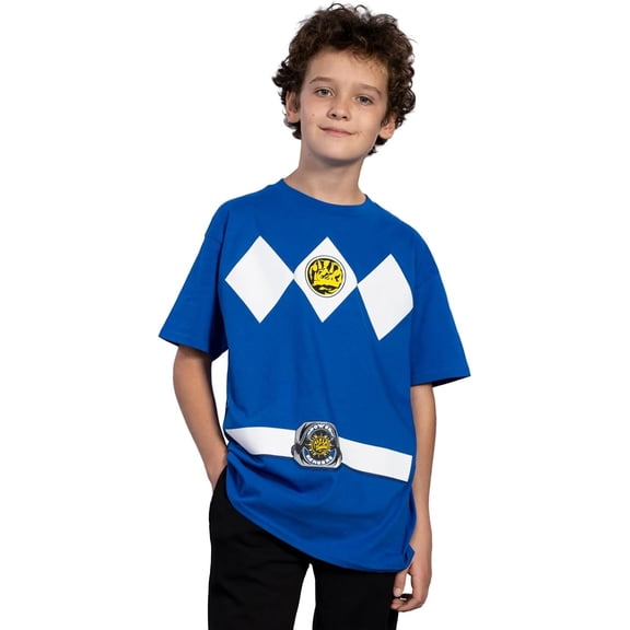 Power Rangers Blue Mighty Morphin Boys Costume T-Shirt for Youth