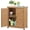 Light Brwon, variant on Outdoor Storage Cabinet & Potting Bench Table with Metal Top, Wooden Patio Furniture, Garden Workstation (Accent Grey, 36x31x17in)