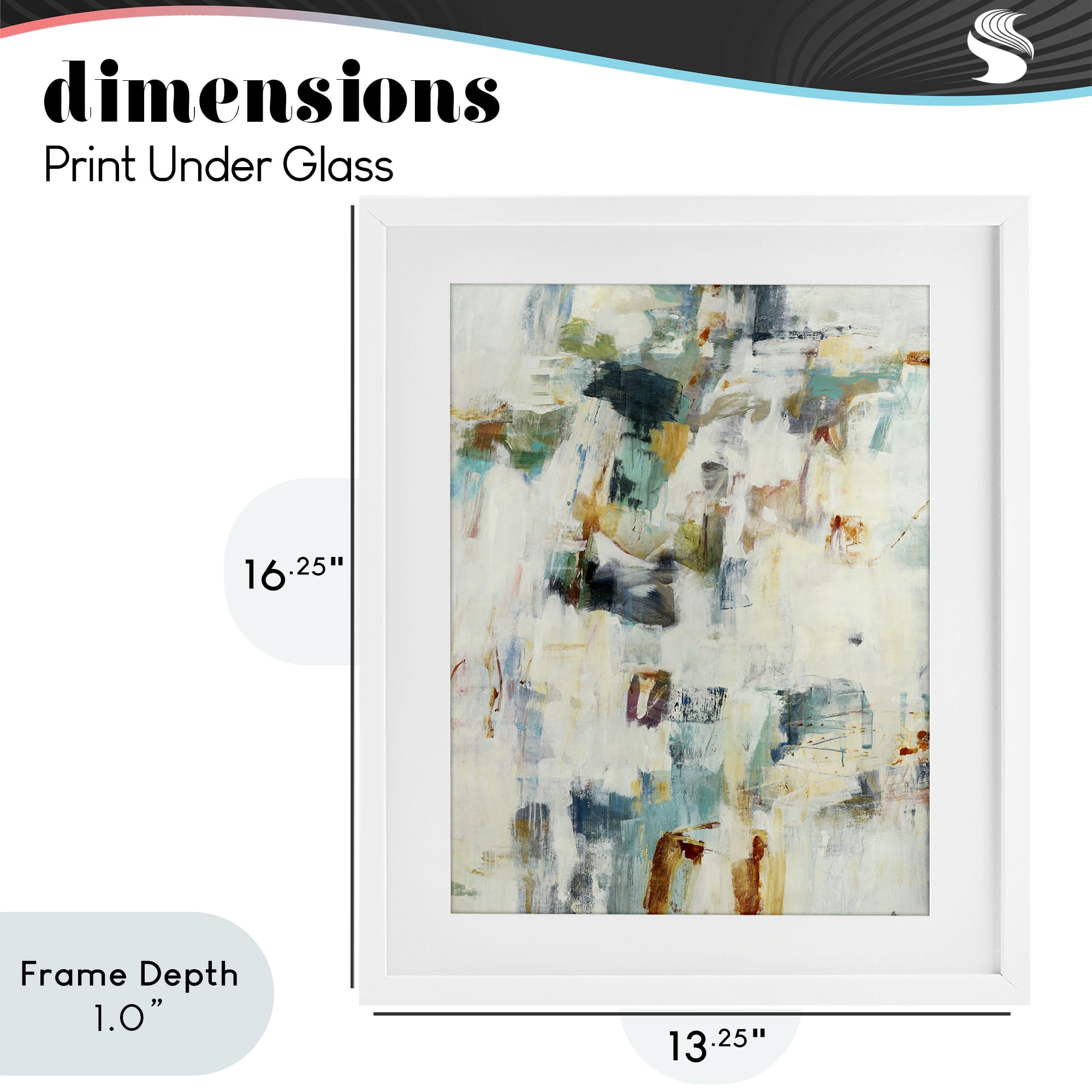 Stupell Industries Expressive Chaos Layers White Framed Print Under Glass, design by Lisa Ridgers