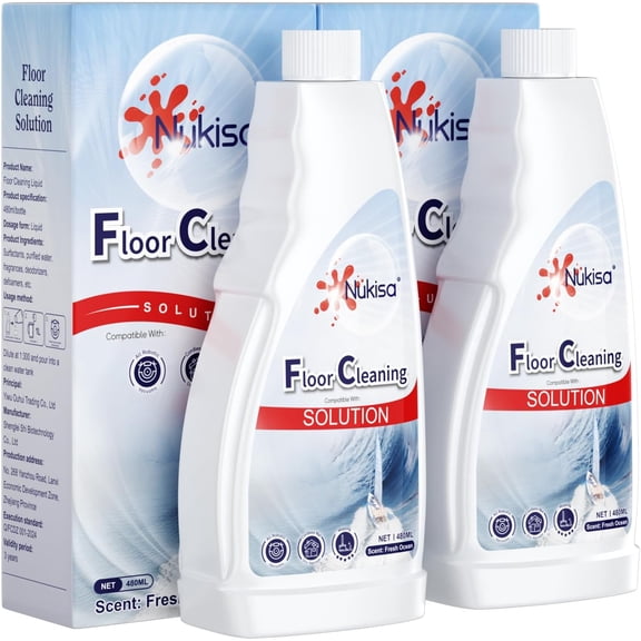 Fresh Ocean Scent Floor Cleaning Solution Compatible With Robot Vacuum And Mop Cleaner， Deep Cleans For Multiple Hard Floors Suitable With All Robot Vacuums With Mopping (2)