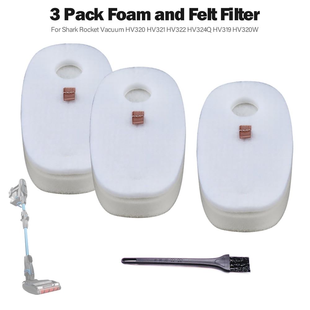 3 Pack Vacuum Foam and Felt Filter Set for Shark Rocket Vacuum HV320