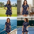 thumbnail image 3 of UorisanigoGolf Ball Couple Matching Outfit Golf Shirts for Men Short Sleeve 1/4 Zip Up Dry Fit Athletic Tops and Womens Golf Clothes with Pockets and Shorts Zip Collar Golf Outfits, 3 of 8