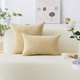 thumbnail image 5 of 22x22 Pillow Covers Set of 2 Throw Pillows Covers Striped Velvet Sofa Pillows Decorative for Bed Living Room, 55cm, 22 x 22 Inche, Taupe, 5 of 7