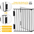 thumbnail image 2 of ChVans 118in Extra Wide Black Baby Gate with Door, Metal Long Baby Fence, Tall Pet Dog Gates for House Stairs Doorways, 10ft Child Safety Fence Fireplace Christmas Tree, Indoor Outdoor, 5-Panel, 2 of 12