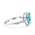 thumbnail image 3 of Pear Teardrop Art Deco Ring Paraiba Tourmaline CZ 925 Sterling Silver Size 9, 3 of 7