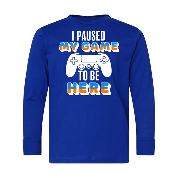 Inktastic I Paused My Game to Be Here Long Sleeve Youth T-Shirt