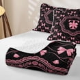 thumbnail image 4 of Catabedysis Pink Monogram T Bed Spread Queen,Cute Bows Queen Coverlet Set For Girls,3 Pieces, 4 of 7