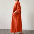 thumbnail image 4 of Fankiway Robe Décontractée en Coton et Lin à Col en V pour Femmes Printemps et Été avec Poches, Manches Courtes, 4 of 7