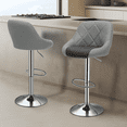 thumbnail image 3 of Magshion Swivel Bar Stools Set of 4 Adjustable Bar Chairs with Backrest Faux Leather Kitchen Counter Height Barstools Dining Chairs, Grey/Black, 3 of 9