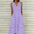 thumbnail image 2 of Tnhcen Women's Summer Sleeveless V - Neck Printed Dress with Pockets 4 - Way Stretch Plus Size Dress S - 5XL, Beach Vacation Dress, 2 of 5
