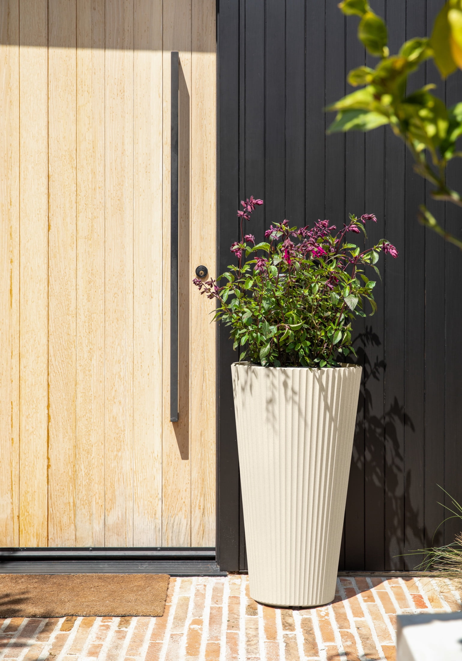 Veradek Demi Series 26" Tall Plastic-Stone Planter - Sand