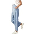 thumbnail image 2 of ZToonmas Gingham Barrel Ankle Pants for Women Button Fly High Waist Loose Plaid Nine Point Casual Pants with Pockets, 2 of 8