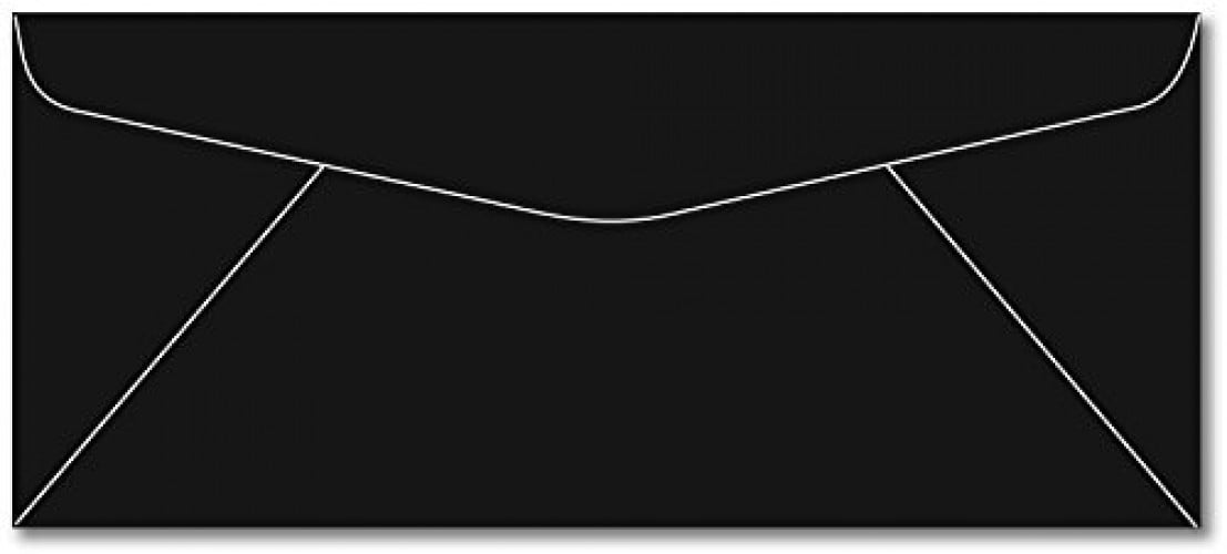 Black Bright Color #10 Envelopes - Great for Mailing Letters, Business Memos, Invitations, Invoices, Bills | 4 1/8" x 9 1/2" | 25 Envelopes