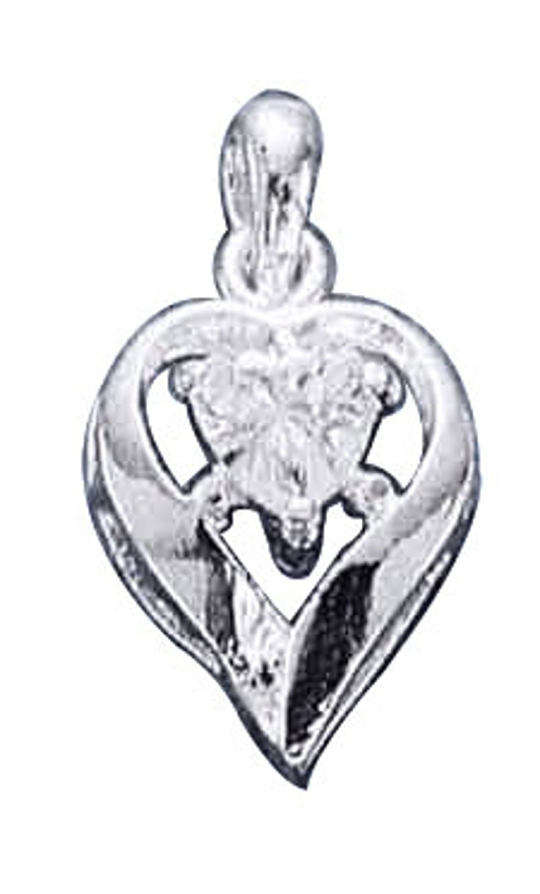 Sterling Silver Girls .8mm Box Chain Heart Of Texas State Pendant Necklace